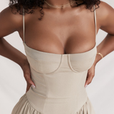 Felicity Vestido Midi Corsé Sin Mangas