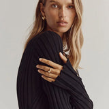 Gloria Vestido de Punto Acanalado con Cinturón