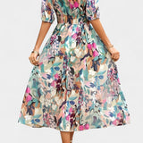Georgina Vestido Midi Floral con Escote en V