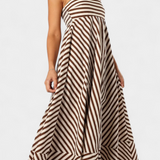 Rosa Vestido Fruncido Convertible con Encanto Nocturno