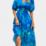 Georgina Vestido Midi Floral con Escote en V