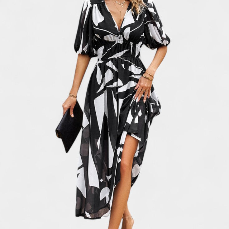 Georgina Vestido Midi Floral con Escote en V