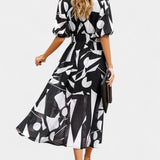 Georgina Vestido Midi Floral con Escote en V