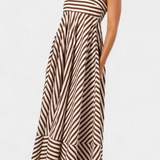 Rosa Vestido Fruncido Convertible con Encanto Nocturno