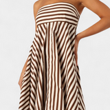 Rosa Vestido Fruncido Convertible con Encanto Nocturno