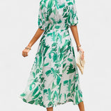 Georgina Vestido Midi Floral con Escote en V