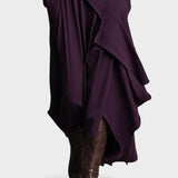 Sandra™ | Vestido maxi de punto asimétrico con cuello alto