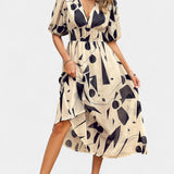 Georgina Vestido Midi Floral con Escote en V