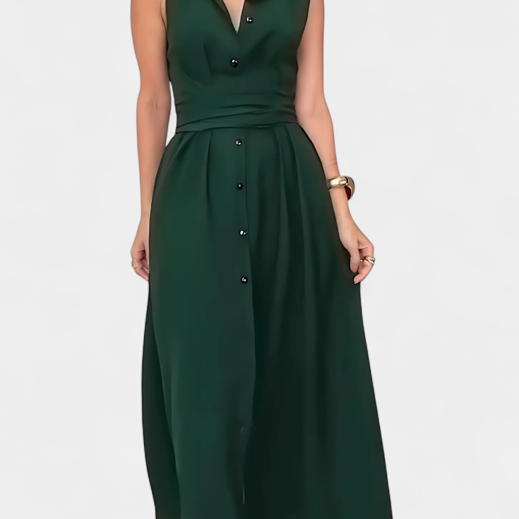 Meryl Vestido Camisero con Botones y Lazo Ajustable