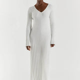 Gloria Vestido de Punto Acanalado con Cinturón