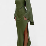 Keisha Vestido Maxi Asimétrico de Un Hombro