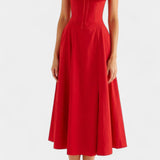 Flora Vestido Midi A-Line con Corsé