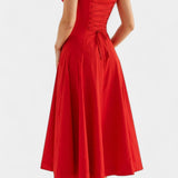 Flora Vestido Midi A-Line con Corsé