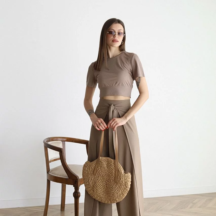 Pantalón ancho de lino