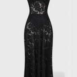 Mabel Vestido de Lentejuelas y Encaje Vintage