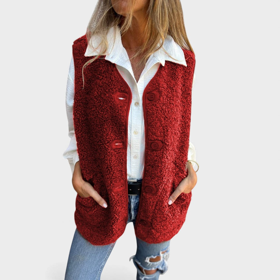 Carmen™ | Chaleco abotonado corto y acogedor