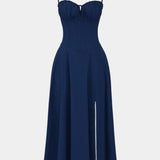 Flora Vestido Midi A-Line con Corsé