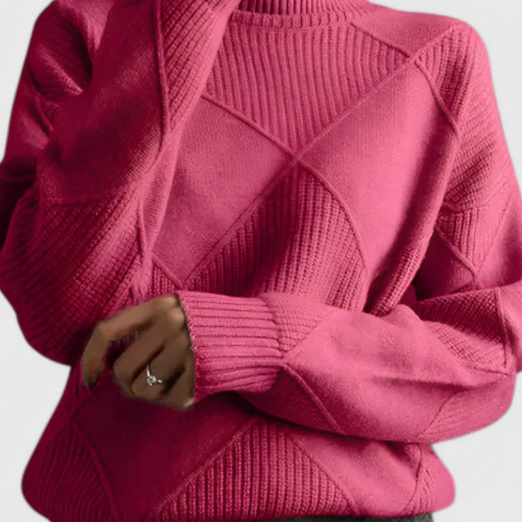 Jasmine Jersey de Cuello Alto de Cachemira