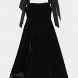 Ajla Vestido Midi de Terciopelo sin Tirantes con Lazo
