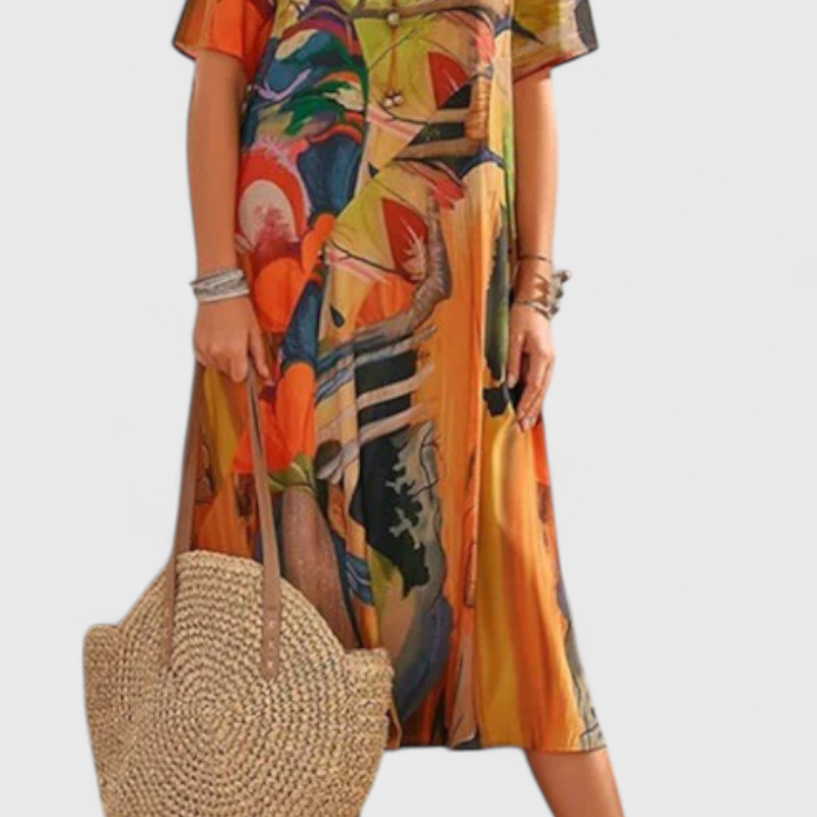 Lidia Vestido Transpirable con Estampado Moderno