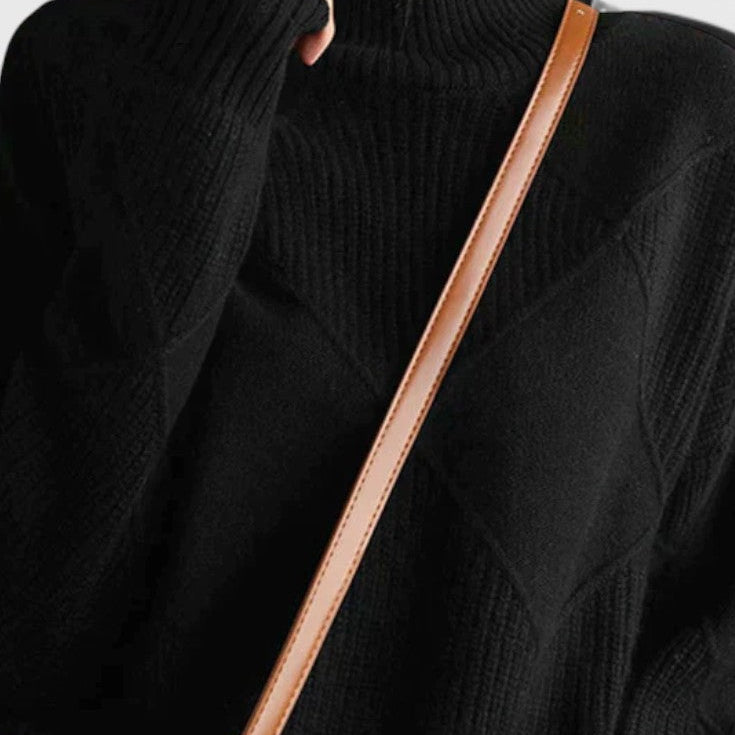 Jasmine Jersey de Cuello Alto de Cachemira