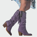 Luna - Botines Boho-Western con Flecos