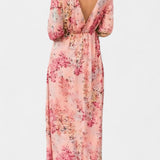 Amaliya Vestido Maxi Boho Floral con Mangas Largas y Cintura Definida