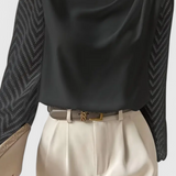 Zaraa Blusa Elegante de Manga Transparente