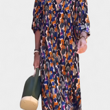 Teodora Vestido Retro con Escote en V y Mangas Abullonadas