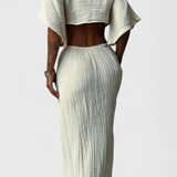 Myra Vestido Fluido con Lazo Frontal y Cut-Outs