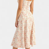 Flora Vestido Midi A-Line con Corsé