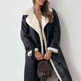 Abrigo largo de piel forrado