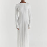 Gloria Vestido de Punto Acanalado con Cinturón