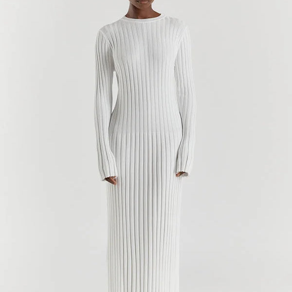 Gloria Vestido de Punto Acanalado con Cinturón