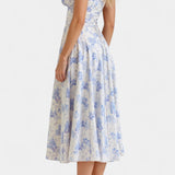 Flora Vestido Midi A-Line con Corsé