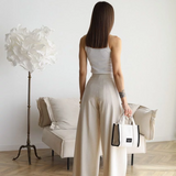 Pantalón ancho de lino