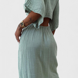 Myra Vestido Fluido con Lazo Frontal y Cut-Outs