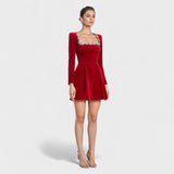 Valeria™ | Vestido corto de terciopelo elegante