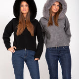 Abrigo de lana con capucha