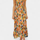 Fiona Vestido Midi de Impresión Vibrante