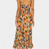 Fiona Vestido Midi de Impresión Vibrante