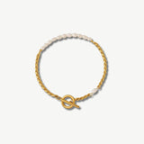 AMÉLIE PEARL | PULSERA CON CADENA DORADA Y PERLAS NATURALES