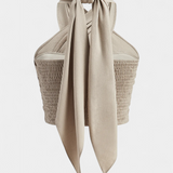 Lena Top Cruzado Sin Espalda con Nudo y Estilo Halter