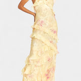 Fawn Vestido Maxi con Volantes Florales