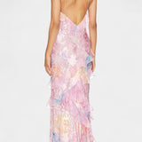 Fawn Vestido Maxi con Volantes Florales