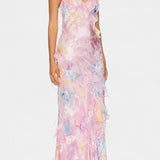 Fawn Vestido Maxi con Volantes Florales