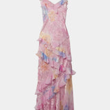 Fawn Vestido Maxi con Volantes Florales