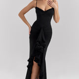 Roxanne Vestido de tirantes sin mangas con volantes