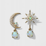 Pendientes de Luna y Estrella en Oro