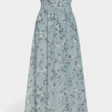 Amara Vestido Maxi Floral con Escote en V y Mangas Aladas